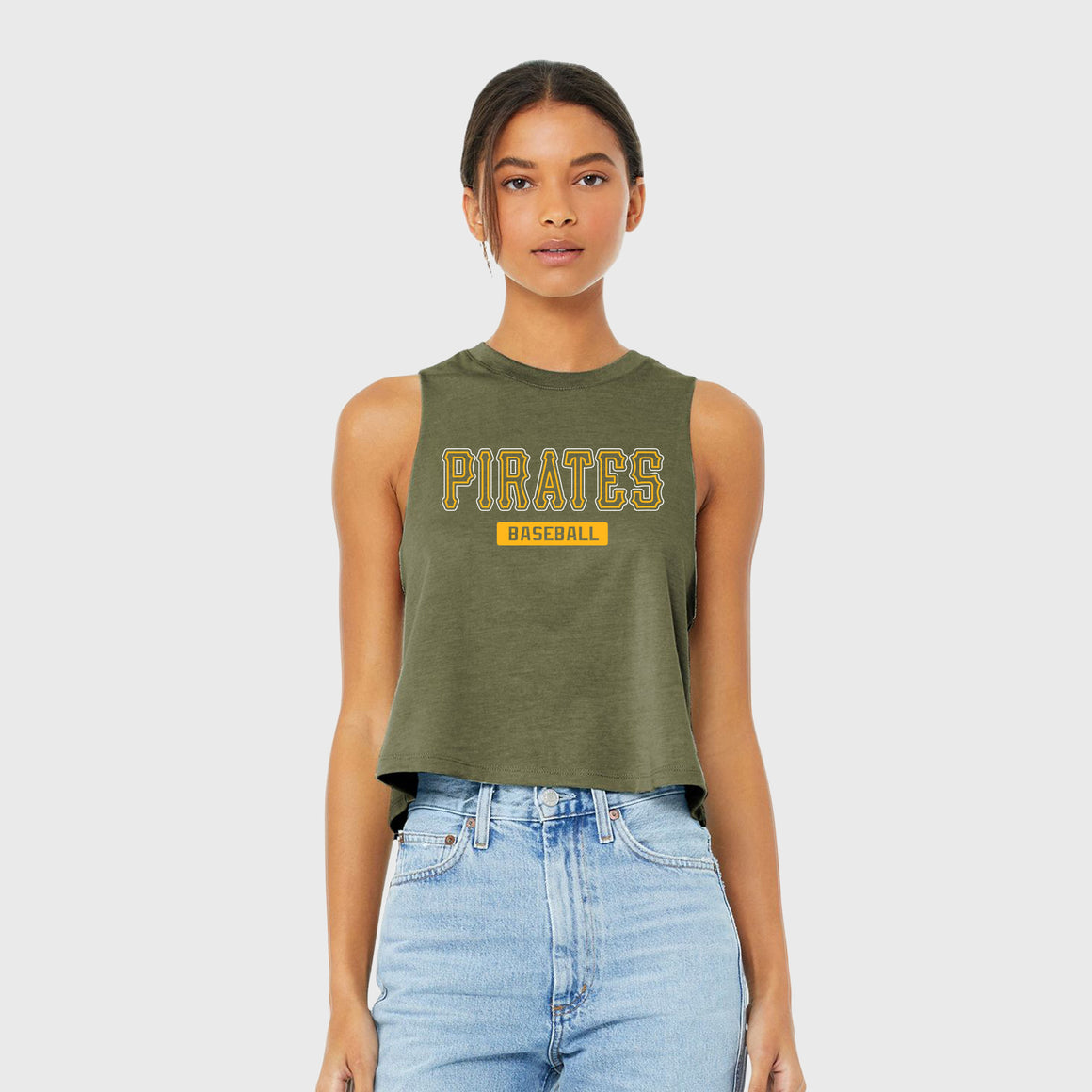 Pirates Baseball Crop Racerback Tank Top