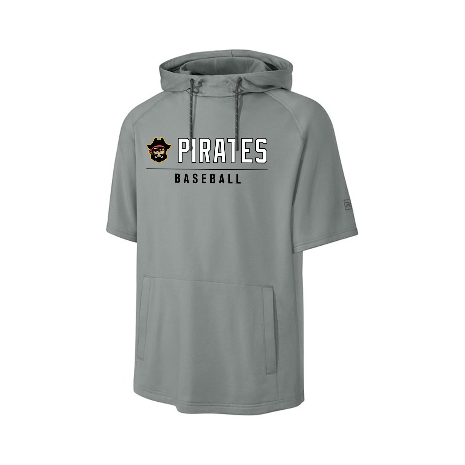 Pirates Adult Charge Performance Fleece Short Sleeve Hoodie (Grey)