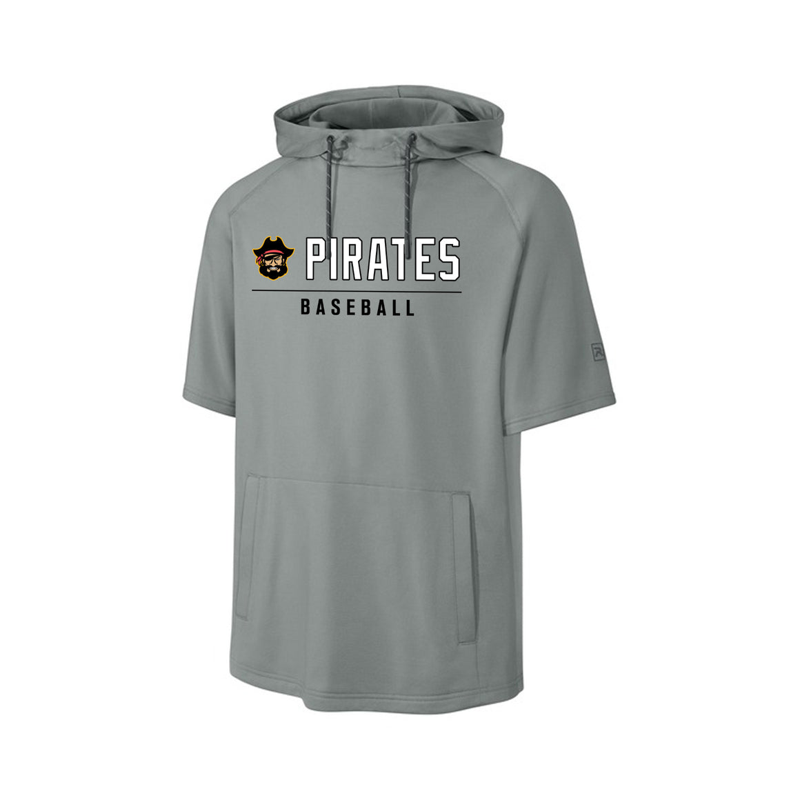 Pirates Adult Charge Performance Fleece Short Sleeve Hoodie (Grey)