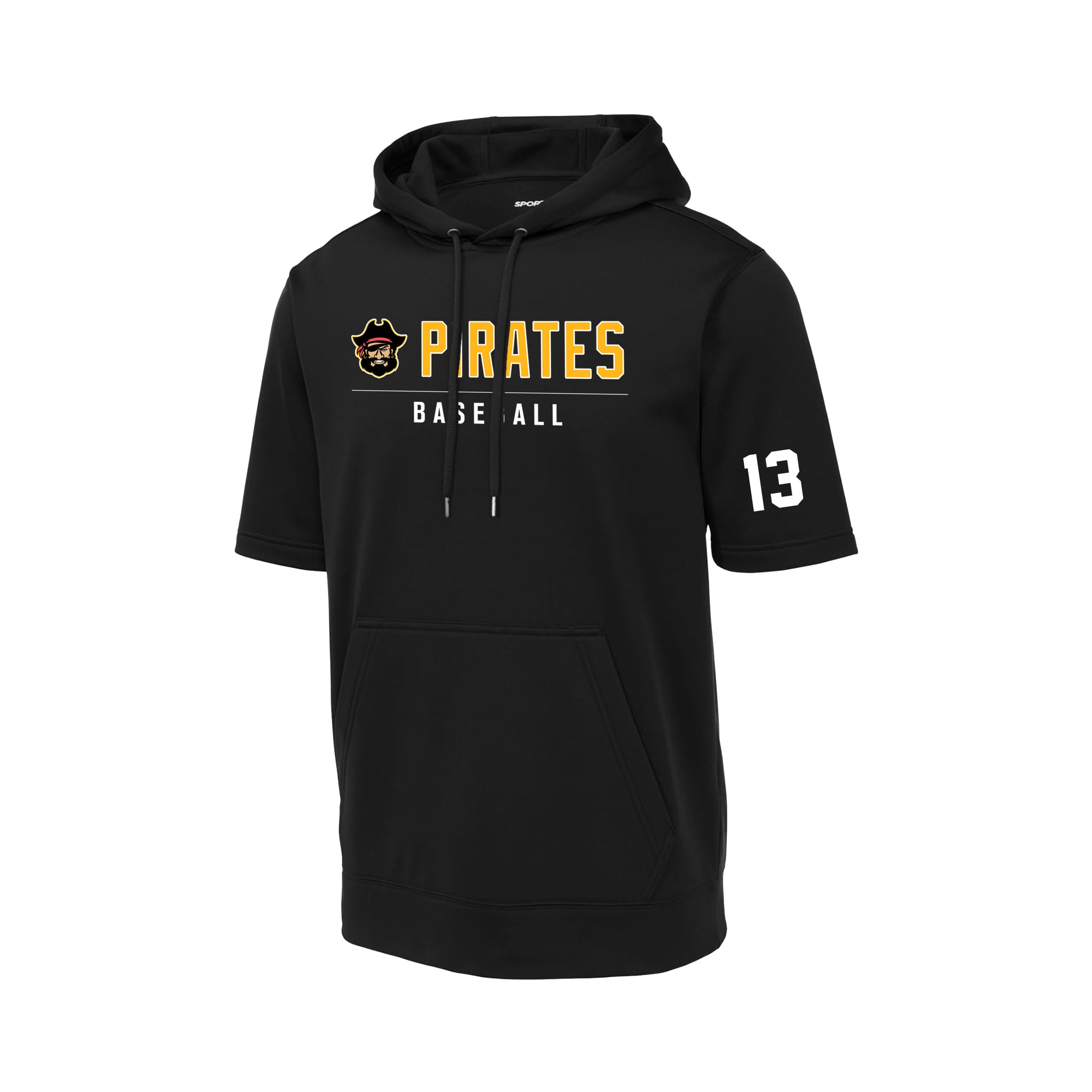 Pirates Youth Fleece Short Sleeve Hooded Pullover