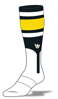 Black/Gold/White Custom Pirates Stirrup Style Sock